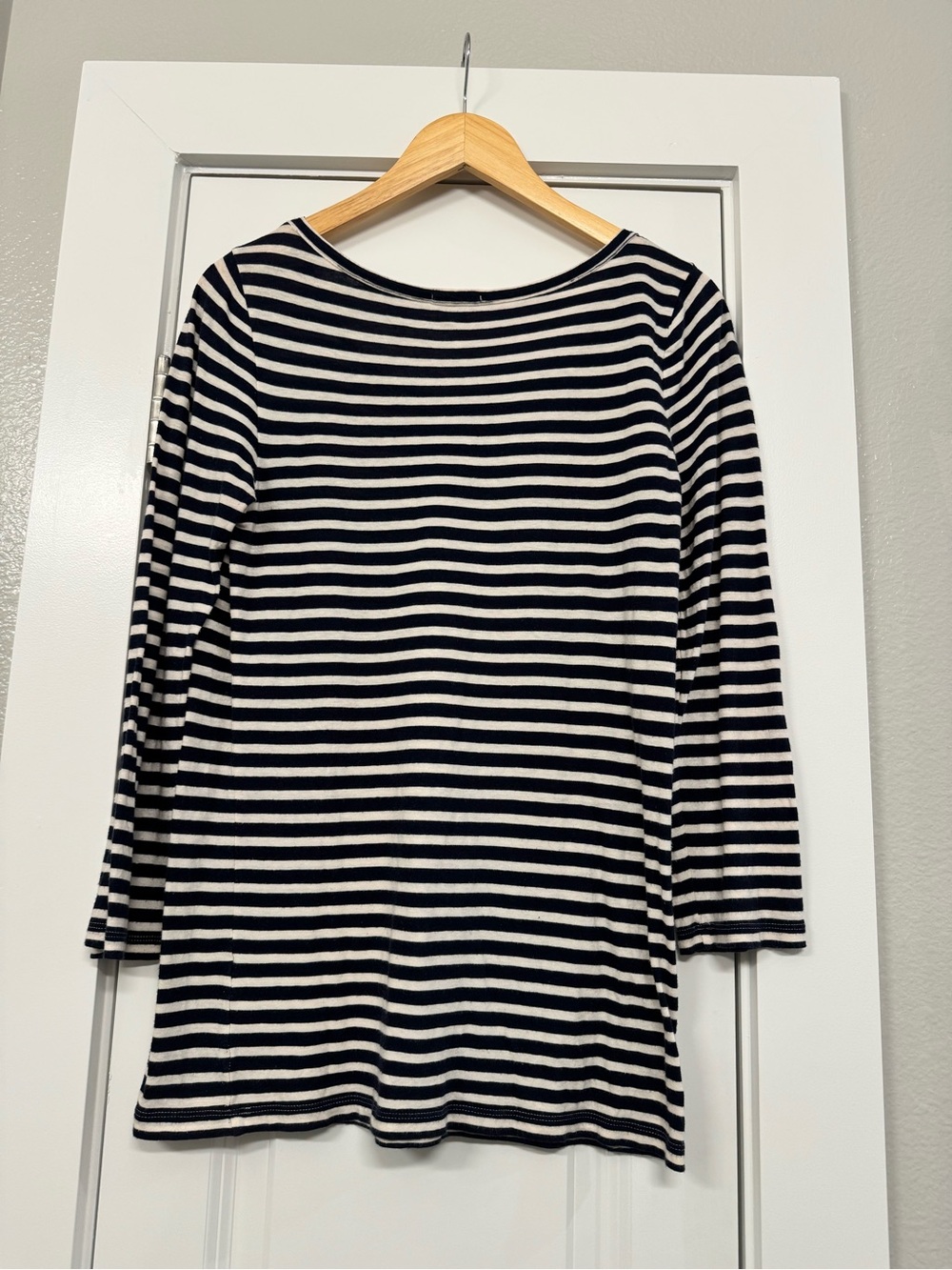 J. Crew Navy and White Striped Knit Top - Picture 2 of 3